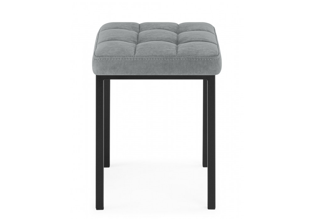 фото табурет woodville байя микровелюр катания сильвер / черный 664654 | 220svet.ru