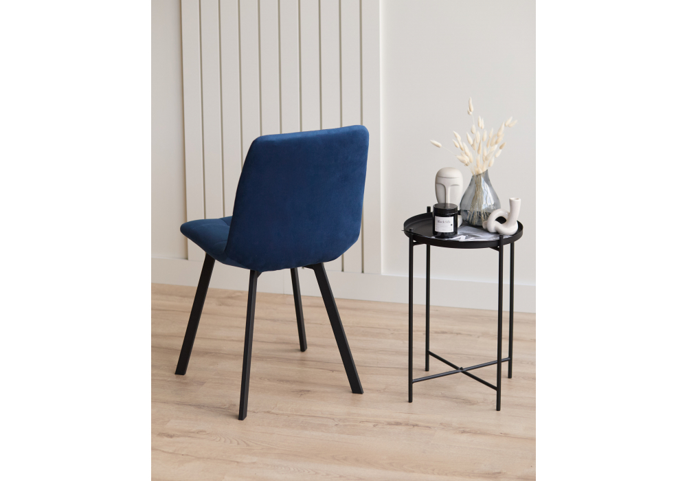 фото стул на металлокаркасе woodville чилли синий / черный 631643 | 220svet.ru