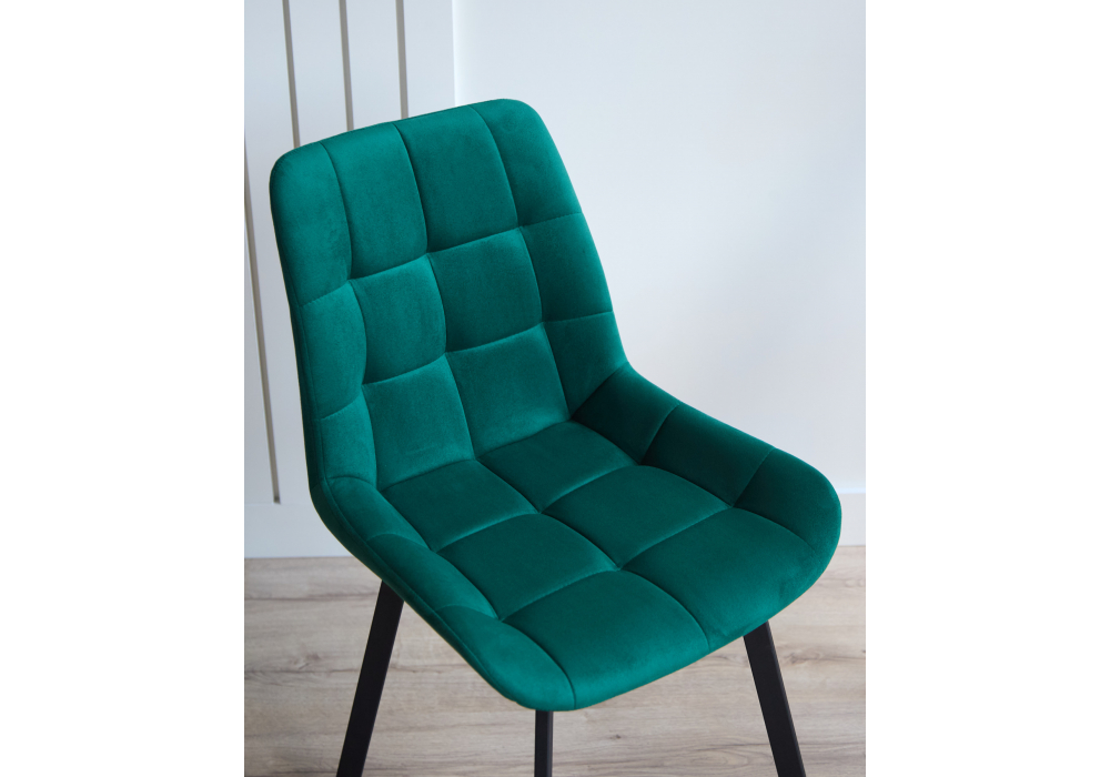 фото стул на металлокаркасе woodville челси п зеленый / черный np 632512 | 220svet.ru