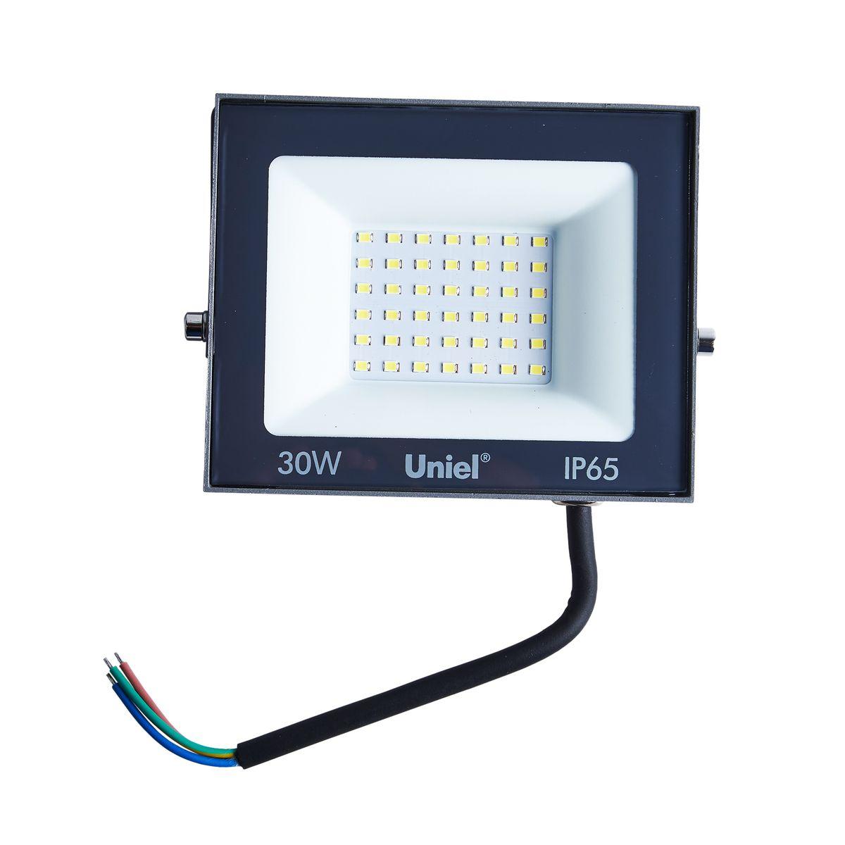 фото прожектор светодиодный uniel ulf-f23-30w/6500k ip65 160-240v grey ul-00011845 | 220svet.ru