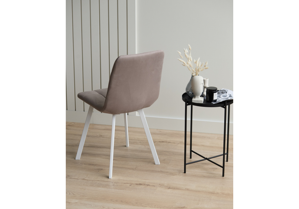 фото стул на металлокаркасе woodville чилли латте / белый 631635 | 220svet.ru