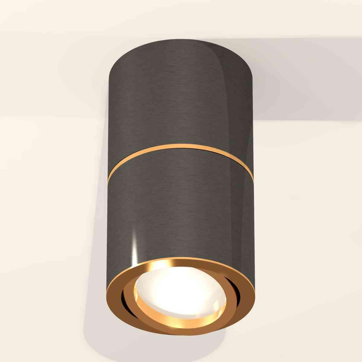 фото комплект накладного светильника ambrella light techno spot xs7403080 dch/pyg черный хром/золото желтое полированное (c7403, a2072, c7403, n7004) | 220svet.ru