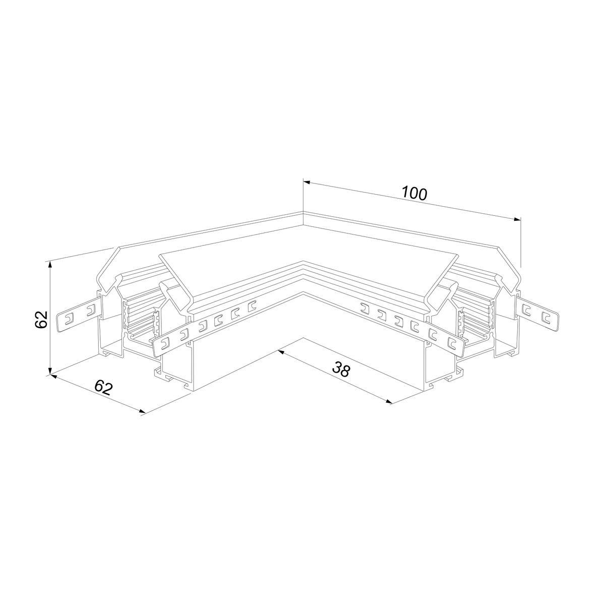 фото коннектор угловой для шинопровода elektrostandard slim magnetic 85124/00 a062151 | 220svet.ru