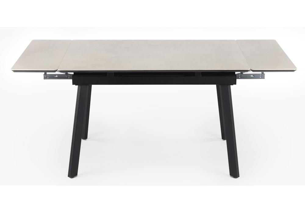 фото керамический стол раскладной 120(180)х80 woodville норман carmen light grey / черный 622887 | 220svet.ru