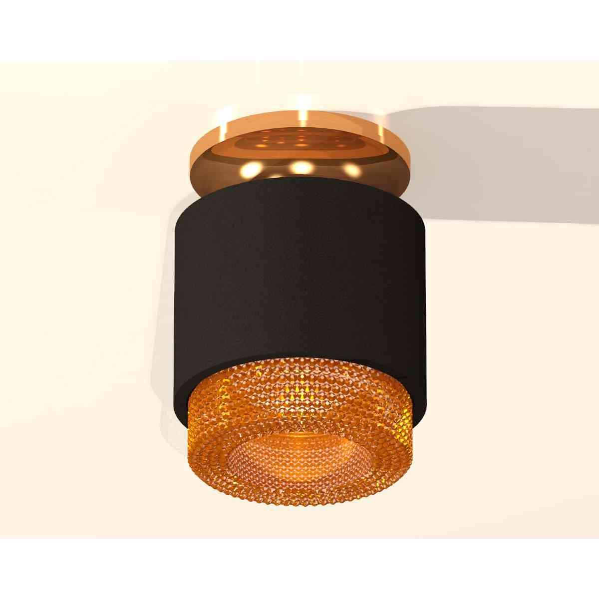 фото комплект накладного светильника ambrella light techno spot xs7511122 sbk/pyg/cf черный песок/золото желтое полированное/кофе (n7929, c7511, n7195) | 220svet.ru