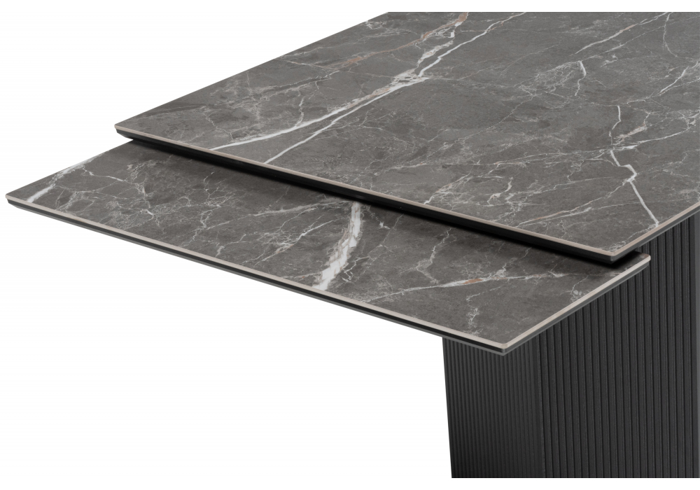 фото керамический стол раскладной woodville монерон 180x90 nero marquina / черный 621196 | 220svet.ru