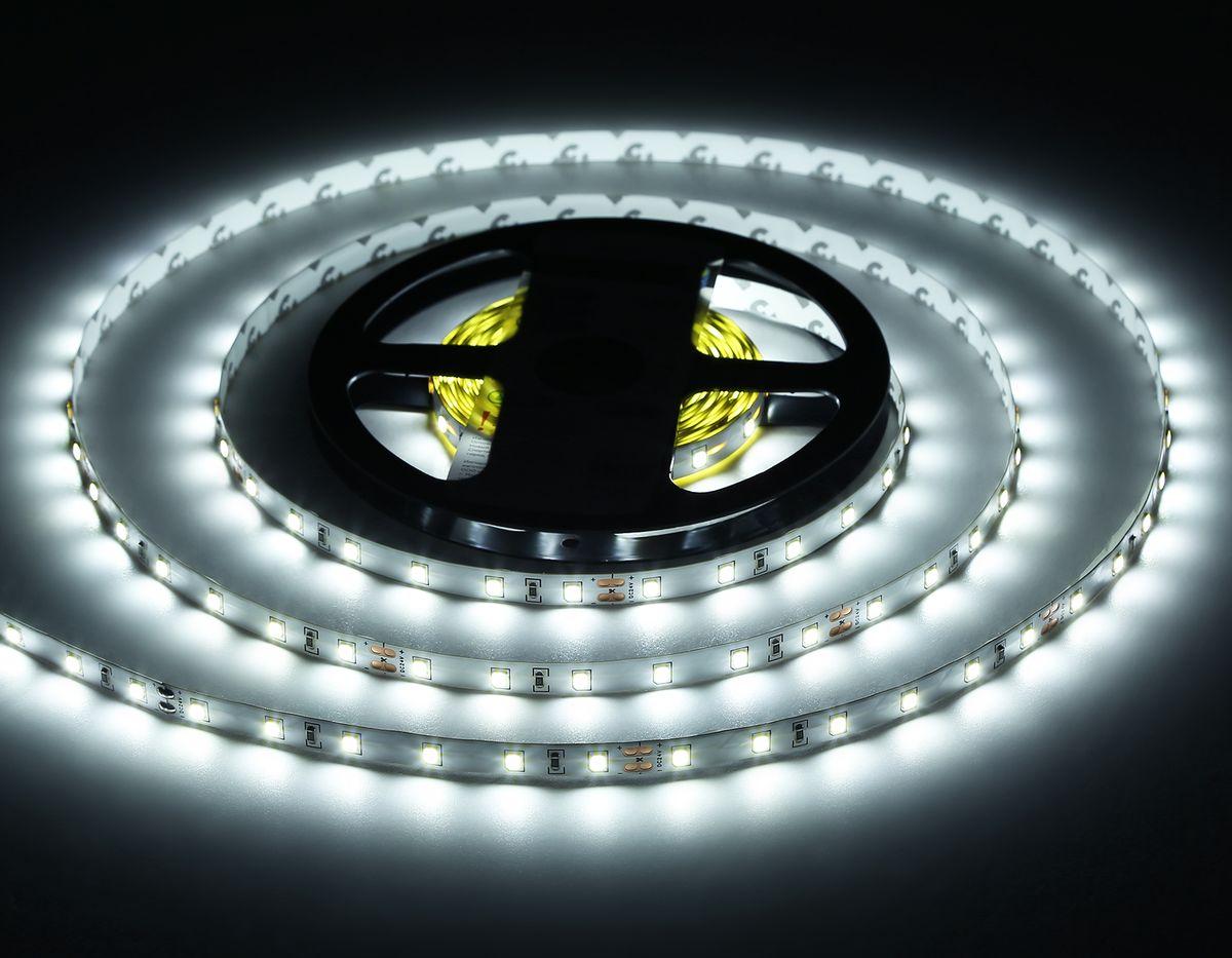 фото светодиодная лента холодный белый ambrella light 6w/m 60led/m 2835smd 6500к 5m gs3003 | 220svet.ru