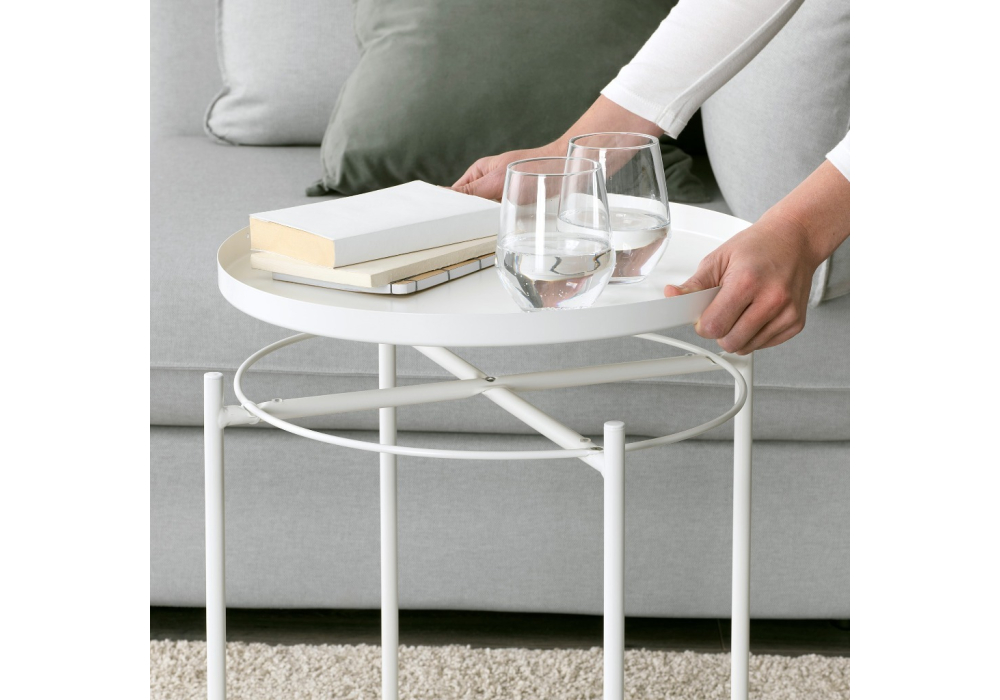 фото журнальный стол woodville tray 1 white 15395 | 220svet.ru