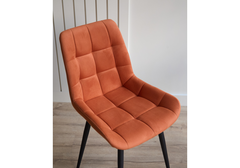 фото стул на металлокаркасе woodville челси к терракотовый (zd 432) / черный 632521 | 220svet.ru