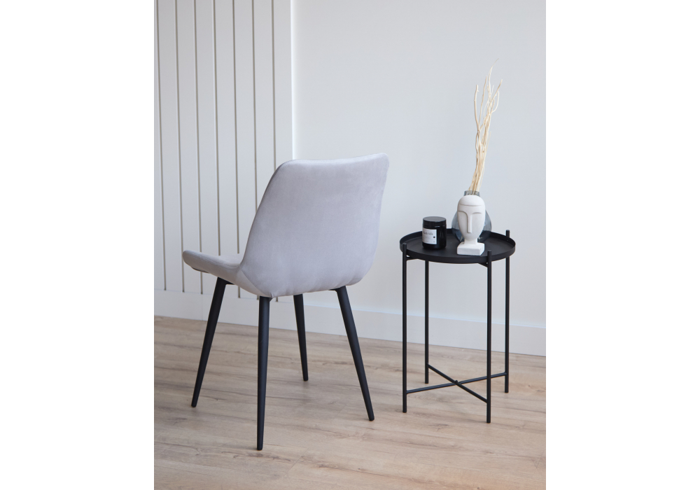 фото стул вращающийся на металлокаркасе woodville челси 360 к светло-серый (zd 960) / черный 632453 | 220svet.ru