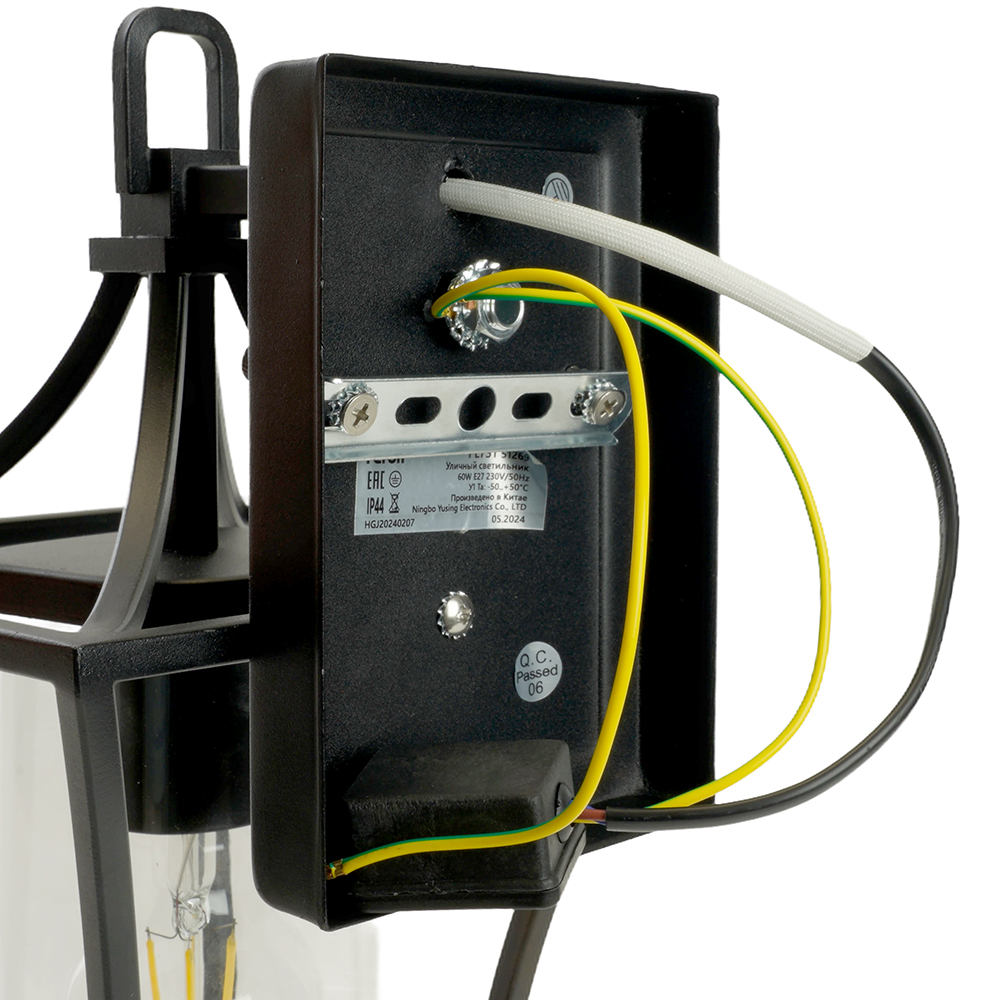фото светильник садово-парковый feron pl731 на стену вниз  60w e27 230v, черный 51269 | 220svet.ru