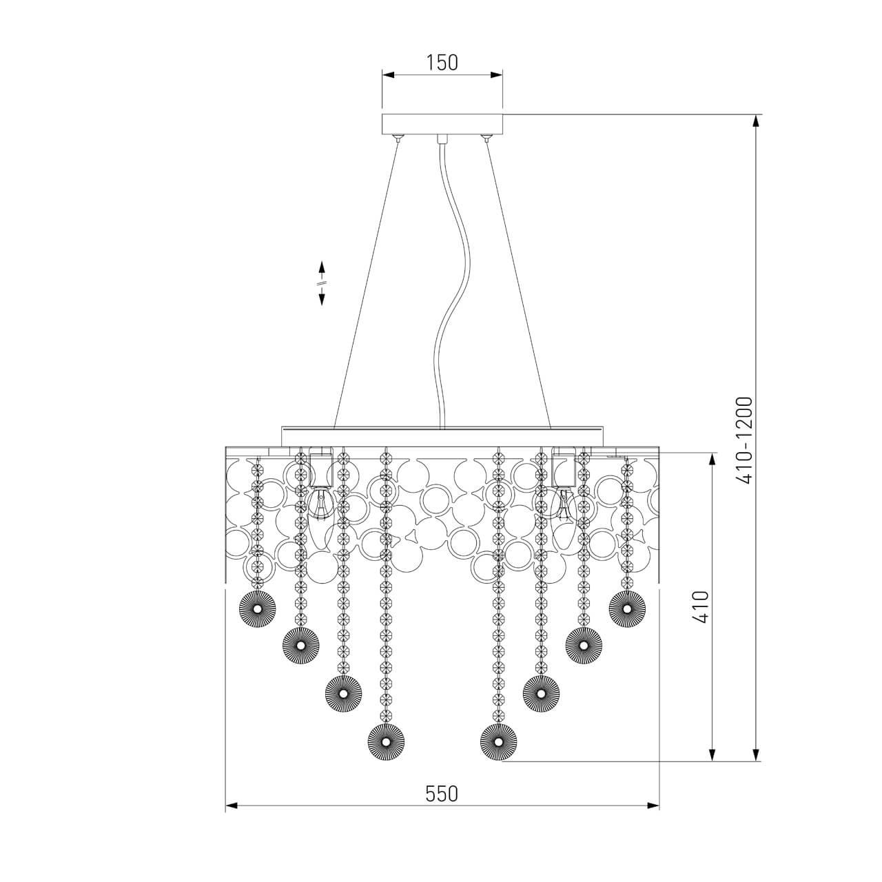 фото подвесная люстра eurosvet 10123/8 золото/прозрачный хрусталь strotskis smart | 220svet.ru