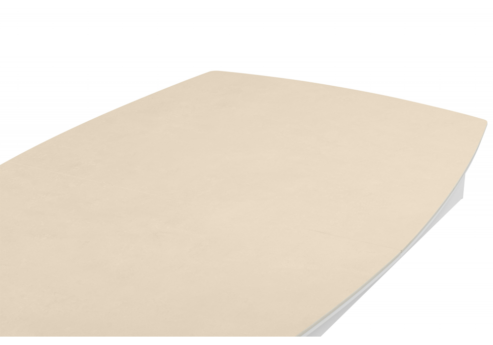 фото керамический стол 140(180)х80 раскладной woodville фестер okara light yellow / белый 664928 | 220svet.ru