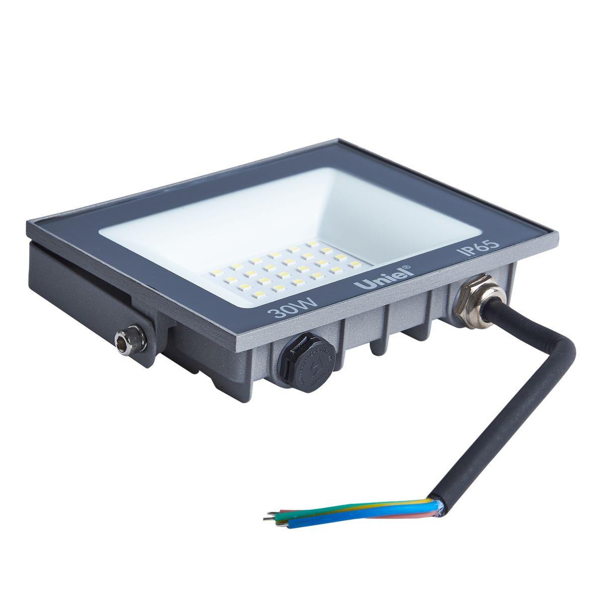 фото прожектор светодиодный uniel ulf-f23-30w/6500k ip65 160-240v grey ul-00011845 | 220svet.ru
