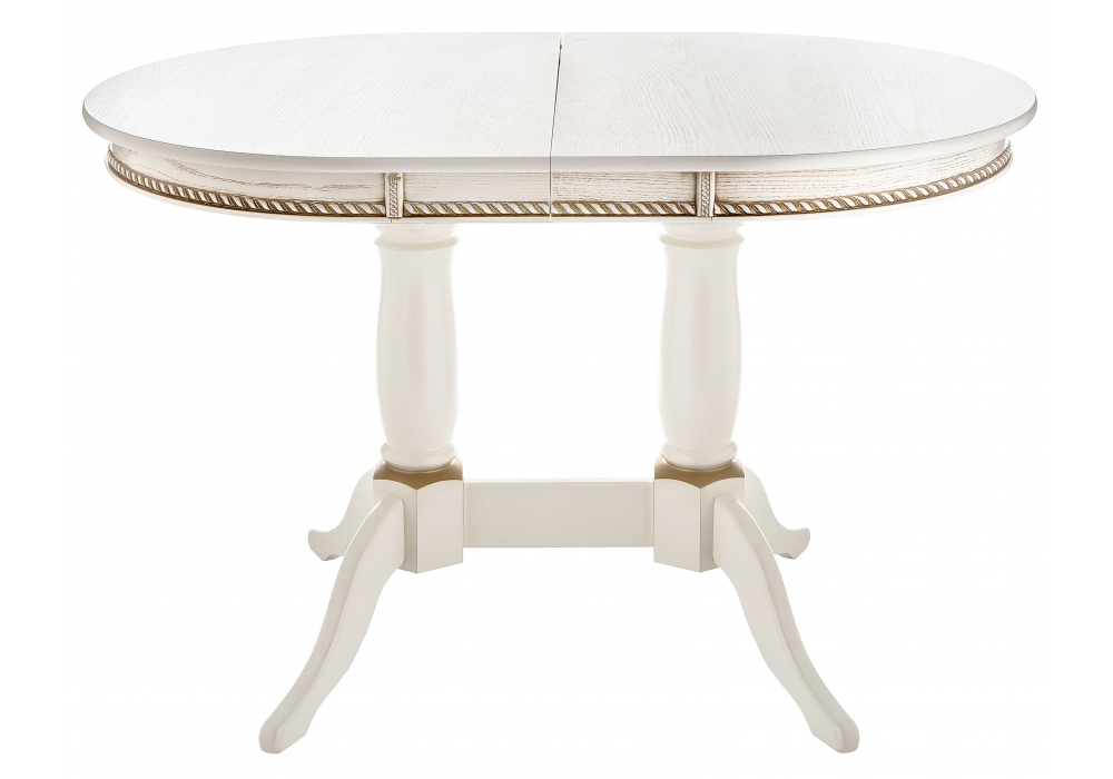 фото стол деревянный раскладной woodville кантри молочный / золотая патина 615194 | 220svet.ru