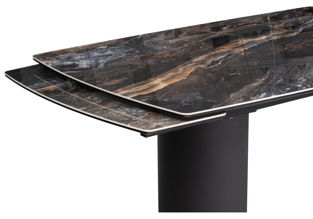 фото керамический стол раскладной woodville маре 200(260)х100х77 neodom titanium lawa nero / черный 588045 | 220svet.ru