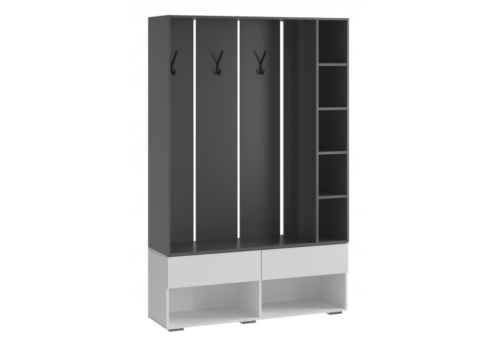 фото прихожая комплектация 3 woodville роут белый / графит 620674 | 220svet.ru