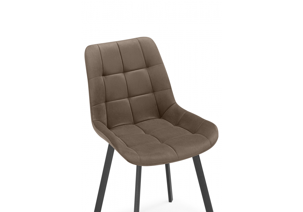 фото стул на металлокаркасе woodville челси коричневый / черный 632536 | 220svet.ru