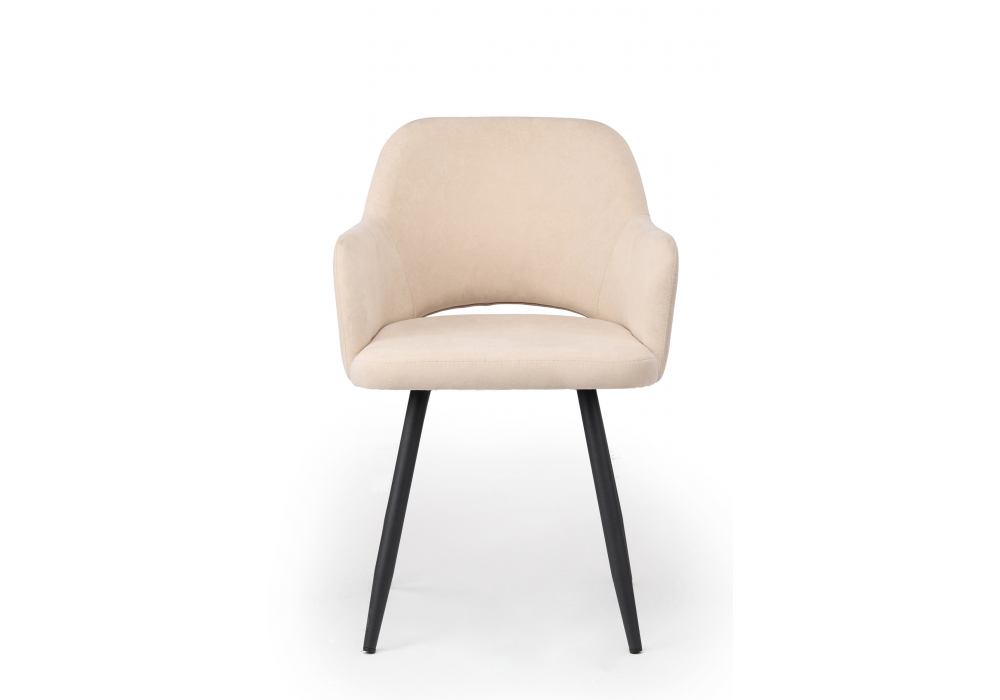 фото стул на металлокаркасе woodville эолин бежевый (glory 03) / черный 631711 | 220svet.ru