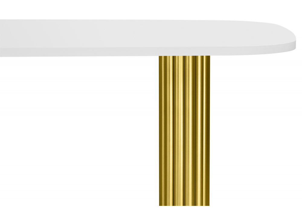 фото стол деревянный 160х90 woodville бавария b белая пленка шагрень / золото 620429 | 220svet.ru