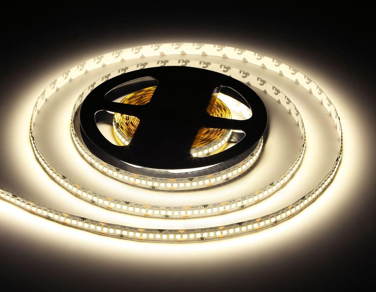 фото светодиодная лента  дневной белый ambrella light 18w/m 240led/m 2835smd 4500к 5m gs3302 | 220svet.ru