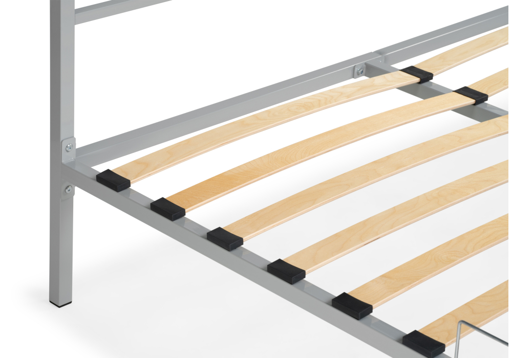 фото кровать двуспальная  woodville фади 160х200 серая 462539 | 220svet.ru