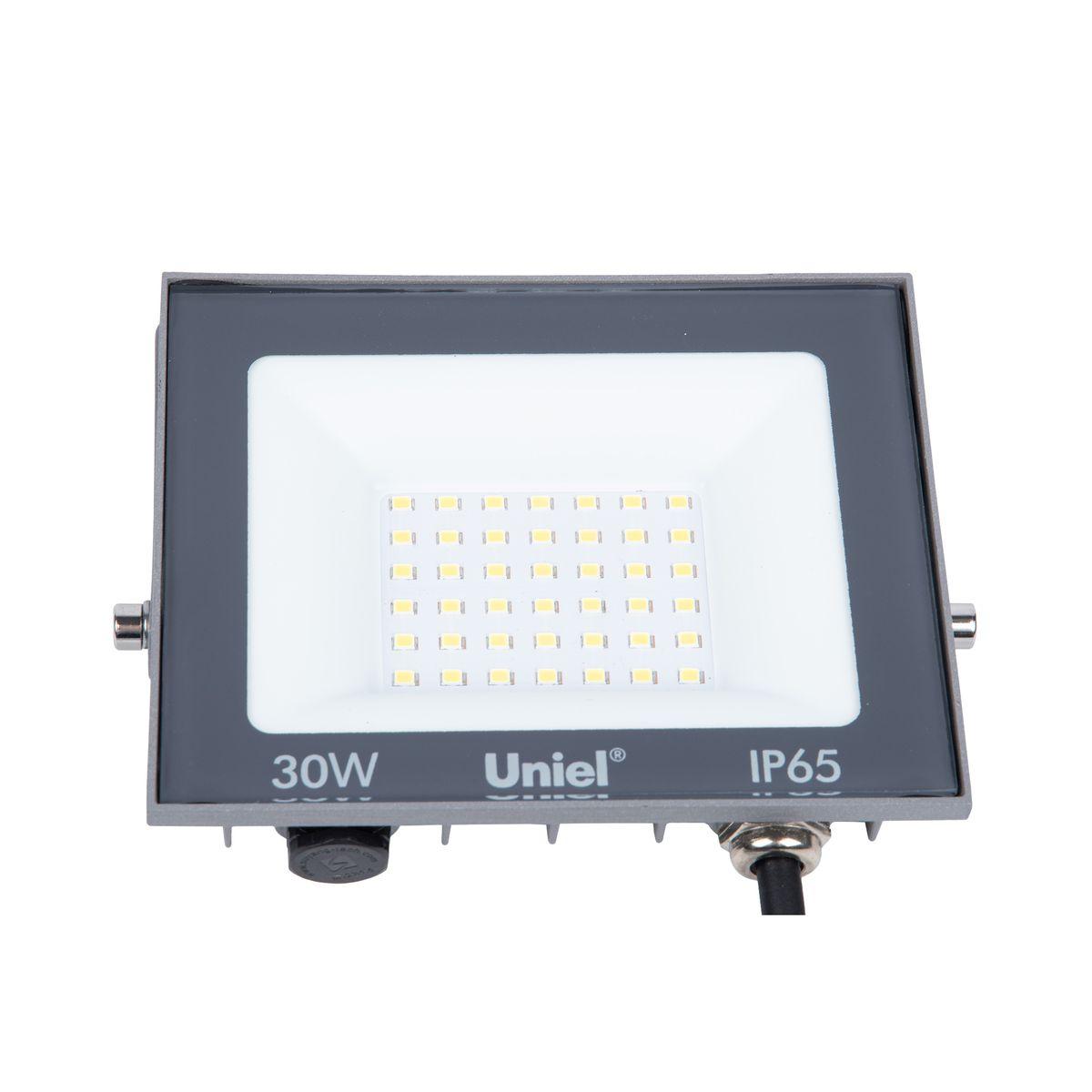 фото прожектор светодиодный uniel ulf-f23-30w/6500k ip65 160-240v grey ul-00011845 | 220svet.ru