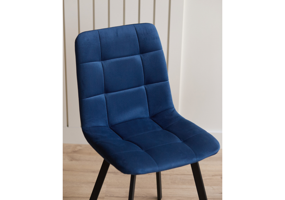 фото стул на металлокаркасе woodville чилли синий / черный 631643 | 220svet.ru