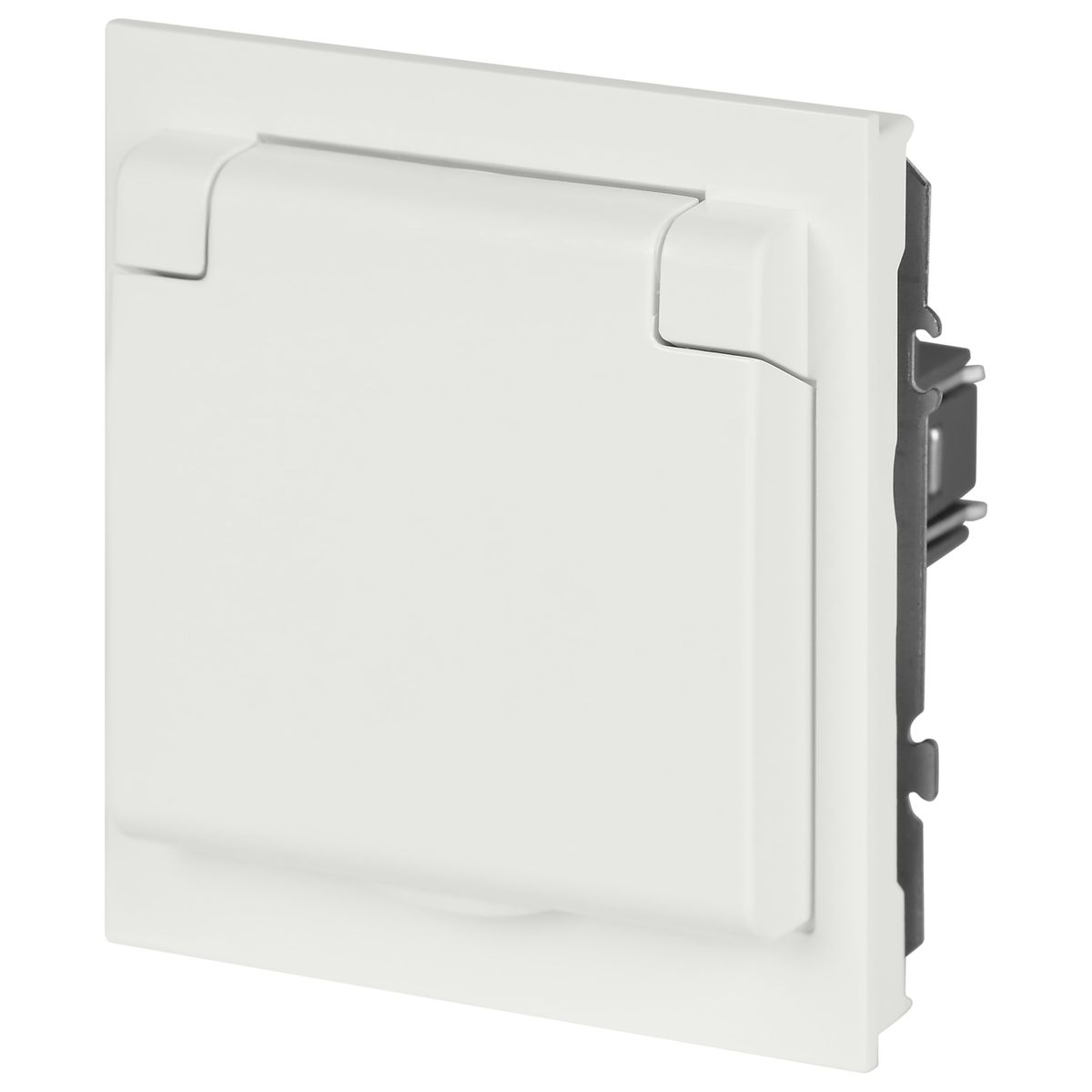 фото розетка эра arktik 16-2103-08 с заземлением 2p+e schuko со шторками с крышкой 16а-250в белый матовый б0070441 | 220svet.ru