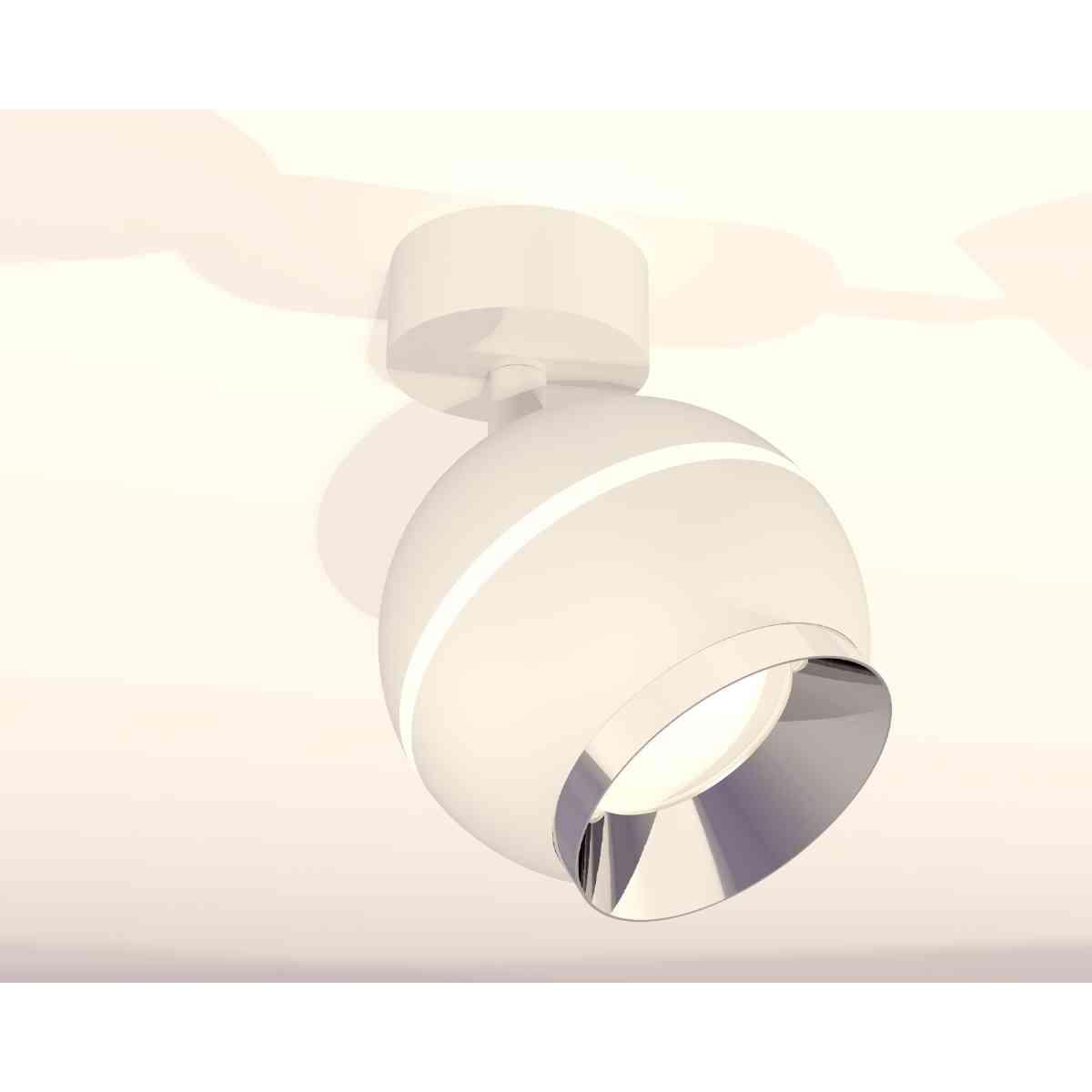 фото комплект накладного светильника ambrella light techno spot xm1101002 swh/psl белый песок/серебро полированное (a2202, c1101, n7032) | 220svet.ru