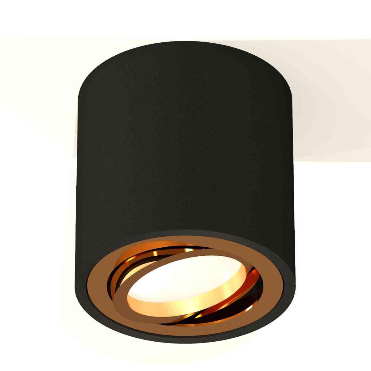 фото комплект накладного светильника ambrella light techno spot xs7532004 sbk/pyg черный песок/золото желтое полированное (c7532, n7004) | 220svet.ru