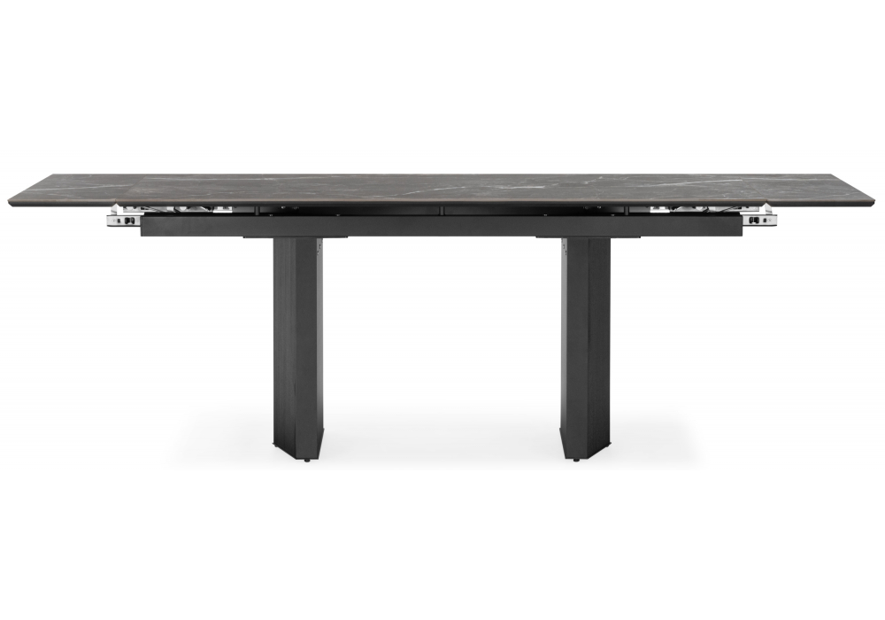 фото керамический стол раскладной woodville монерон 180x90 nero marquina / черный 621196 | 220svet.ru