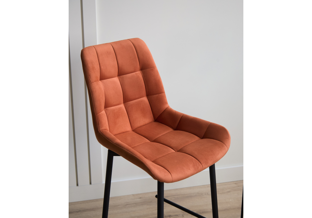 фото барный стул woodville челси терракотовый / черный 632575 | 220svet.ru