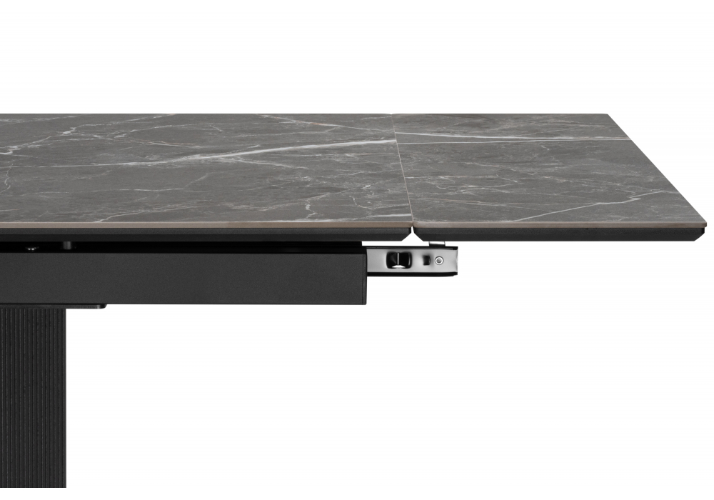 фото керамический стол раскладной woodville монерон 180x90 nero marquina / черный 621196 | 220svet.ru