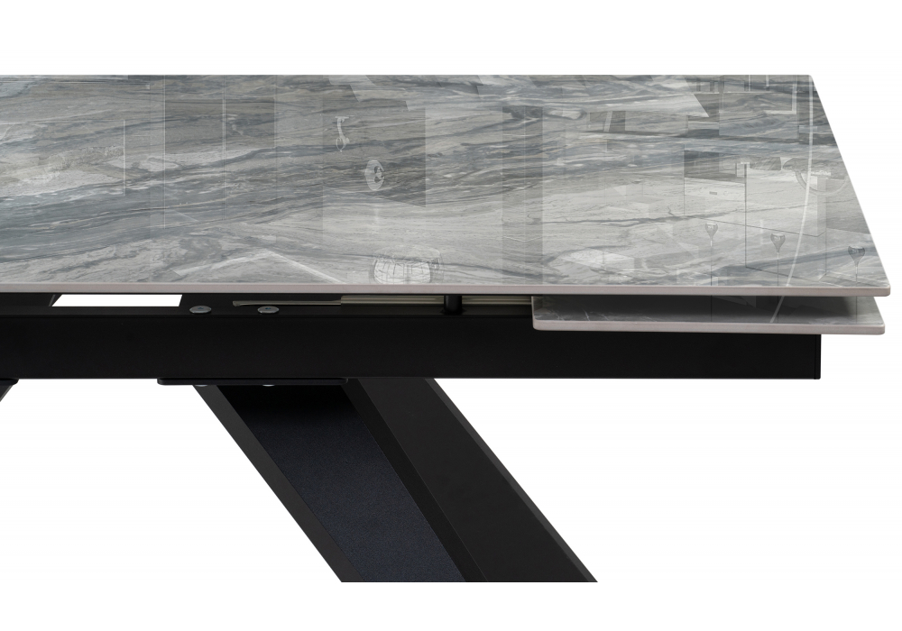 фото керамический стол раскладной woodville морсби оробико / черный 588046 | 220svet.ru