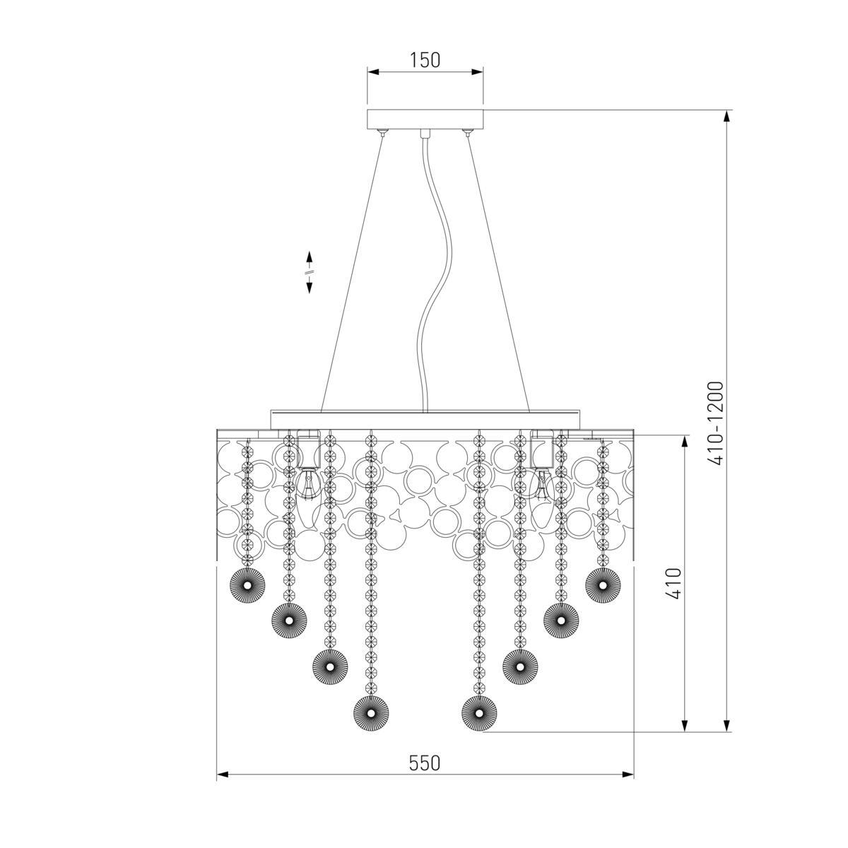 фото подвесная люстра eurosvet 10123/8 золото/прозрачный хрусталь strotskis smart | 220svet.ru
