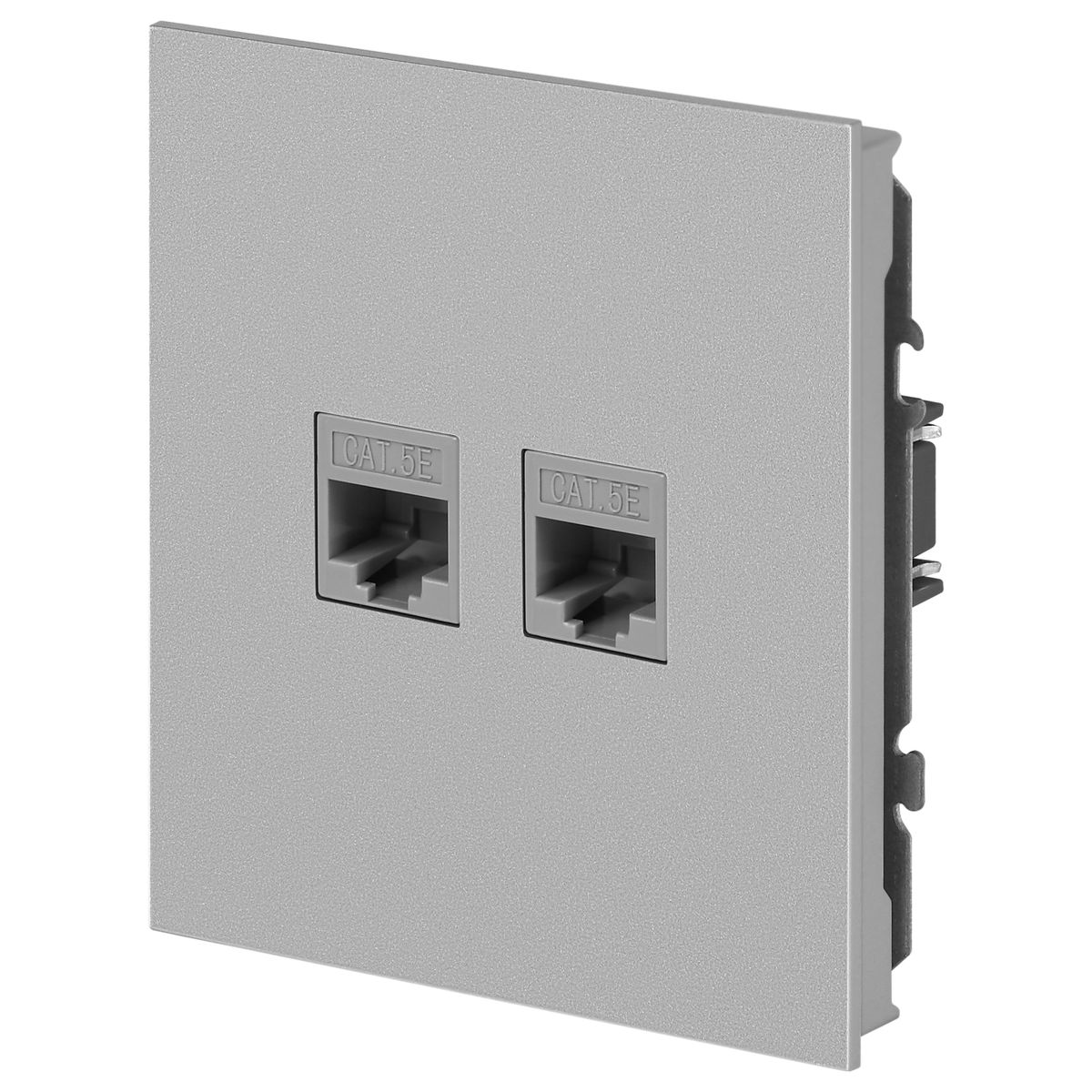 фото розетка эра arktik 16-3108-03 информационная двойная 2xrj45 алюминий б0070486 | 220svet.ru