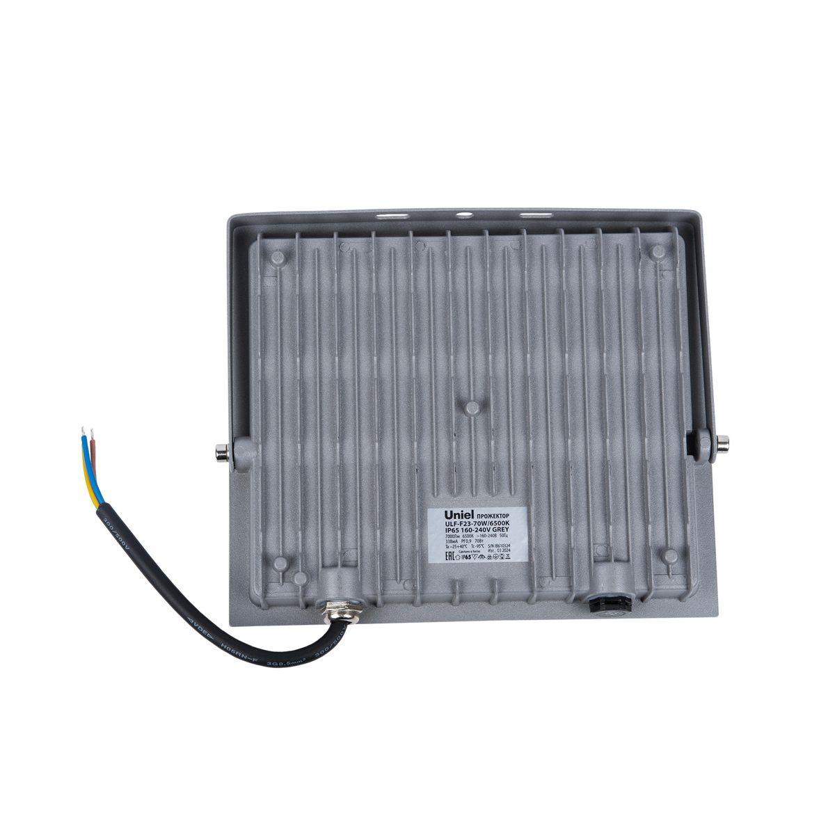 фото прожектор светодиодный uniel ulf-f23-70w/6500k ip65 160-240v grey ul-00011847 | 220svet.ru