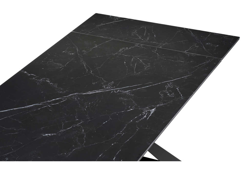 фото керамический стол раскладной woodville геральд черный 588059 | 220svet.ru