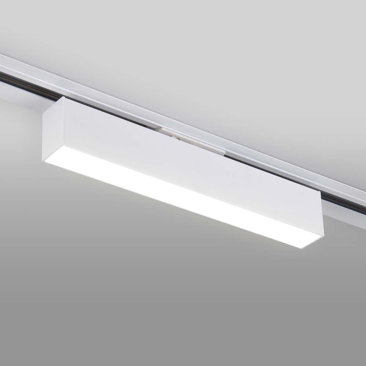 фото трековый однофазный светодиодный светильник elektrostandard x-line белый матовый 10w 4200k ltb53 a052443 | 220svet.ru