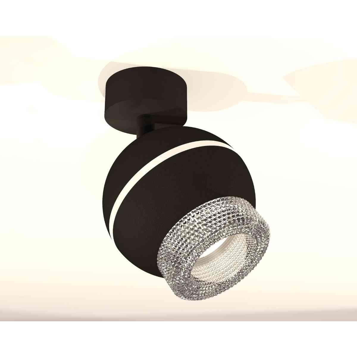 фото комплект накладного светильника ambrella light techno spot xm1102010 sbk/cl черный песок/прозрачный (a2210, c1102, n7191) | 220svet.ru