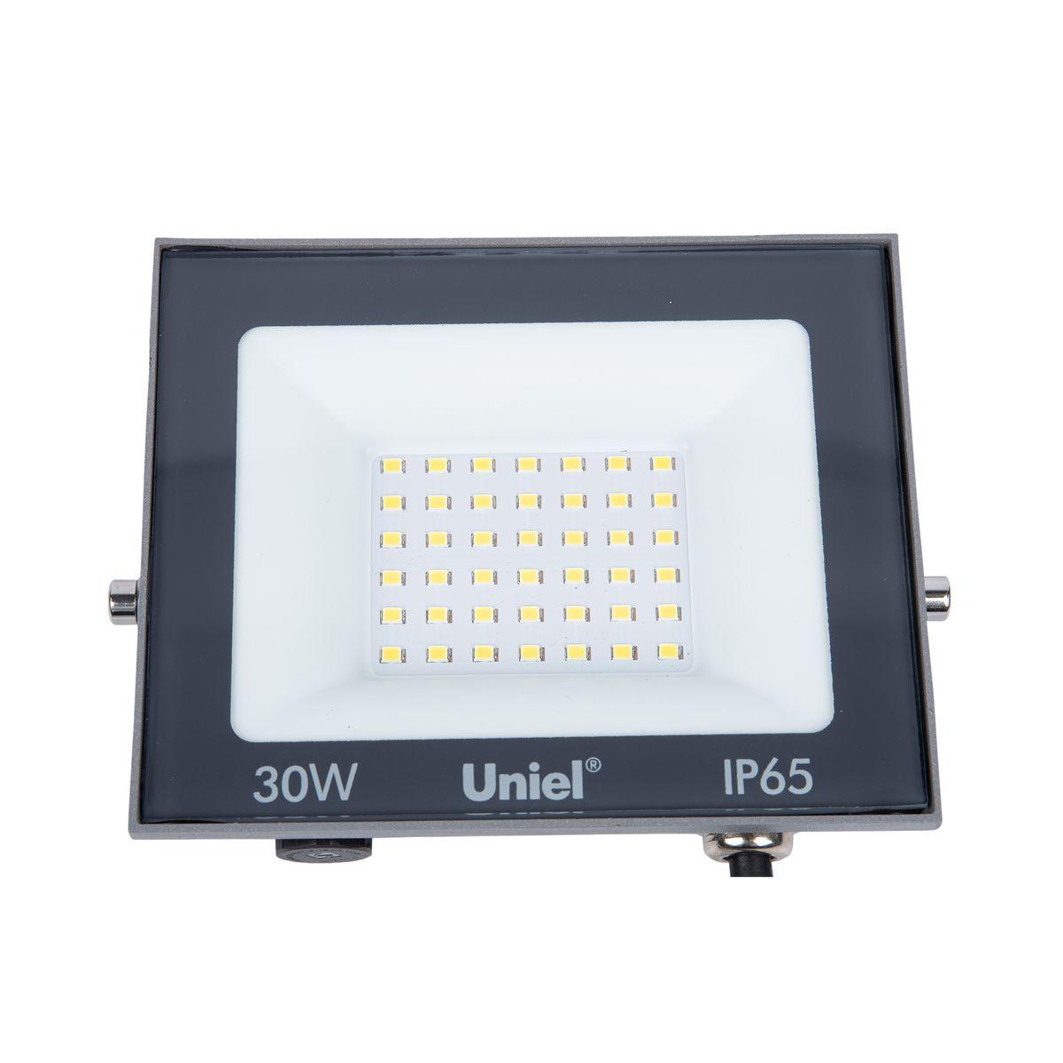 фото прожектор светодиодный uniel ulf-f23-30w/6500k ip65 160-240v grey ul-00011845 | 220svet.ru