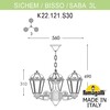 Миниатюра фото подвесной уличный светильник fumagalli sichem/saba 3l k22.120.s30.vye27 | 220svet.ru