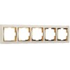 Миниатюра фото рамка из пластика на 5 постов werkel snabb wl03-frame-05-ivory-gd | 220svet.ru
