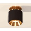 Миниатюра фото комплект накладного светильника ambrella light techno spot xs7511120 sbk/pyg черный песок/золото желтое полированное (n7929, c7511, n7034) | 220svet.ru