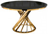 Миниатюра фото обеденная группа woodville аган black / gold 599483 | 220svet.ru