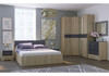 Миниатюра фото полутораспальная кровать 140x200 woodville теплиса сонома / графит 715063 | 220svet.ru