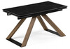 Миниатюра фото керамический стол раскладной woodville гарднер черный мрамор / орех кантри 588025 | 220svet.ru