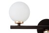 Миниатюра фото настенный светильник lumina deco marsiada ldw 6033-3 bk+f.gd | 220svet.ru