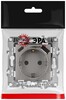 Миниатюра фото розетка эра серия 12 12-4108-16 2p+e 16a-250в со шторками с usb type-a+c 5в-3а титан б0067762 | 220svet.ru